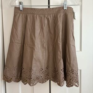 Altar'd State Brown A-Line Skirt with Cutout Hem